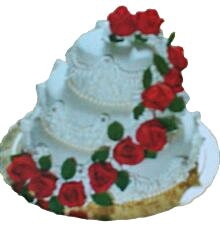 Yeni bat� mahallesi , �i�ek�i , �i�ek�ilik  3 katli g�llerle s�sl� pasta