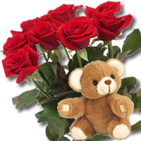 11 adet g�l ve ayicik buket  Bat�kent �i�ek g�nderme 