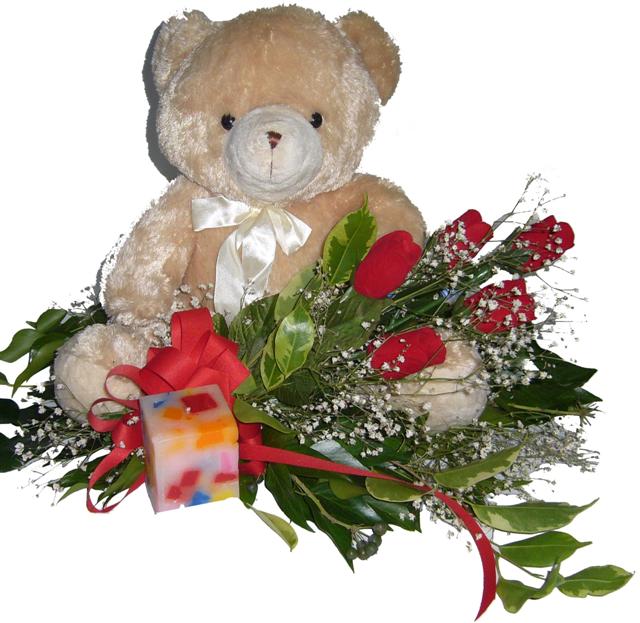 Kardelen mahallesi �i�ek g�nderme  5 adet g�l , mum ve ayicik sevdiklerinize �zel 