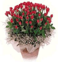 Kentkoop mahallesi �i�ek yolla  61 adet kirmizi g�l buketi sepet tanzimi