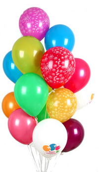 Urankent g�n� �i�ek yolla  30 adet u�an balon buketi demeti renkli