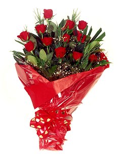 12 adet kirmizi g�l buketi �ak�rlar �i�ek yolla , �i�ek g�nder 