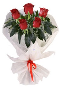 5 adet kirmizi g�l buketi �ak�rlar �i�ek yolla , �i�ek g�nder 