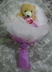 1 adet 15 cm lik ayicik buketi U�ur mumcu mahallesi �i�ek sat��� 