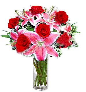 Bat�kent �i�ek g�nderme  1 dal cazablanca ve 6 k�rm�z� g�l �i�e�i