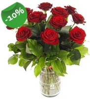 11 adet vazo i�erisinde k�rm�z� g�l Kardelen mahallesi �i�ek g�nderme 