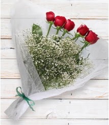 5 k�rm�z� g�lden sade buket Bat�kent �i�ek g�nderme 
