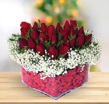 15 k�rm�z� g�lden kalp mika �i�e�i Demetevler Oran 14 �ubat sevgililer g�n� �i�ek 