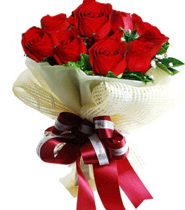 9 adet k�rm�z� g�lden buket tanzimi Bat�kent �nternetten �i�ek sipari�i 