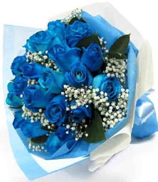 15 adet mavi g�lden �ahane e�siz buket �aml�ca mahallesi �i�ek ma�azas� 