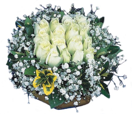 �ak�rlar �i�ek yolla , �i�ek g�nder  Beyaz harika bir g�l sepeti