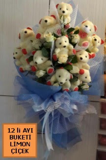 12 Adet ay�c�ktan pelu� ay� buketi Bat�kent �i�ek g�nderme 