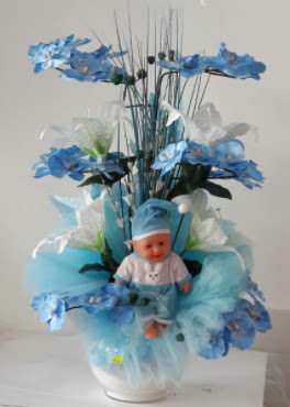 Mavi cam bebekli bebek do�um �i�e�i Demetevler Oran 14 �ubat sevgililer g�n� �i�ek 