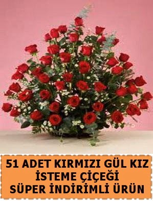 51 Adet k�rm�z� g�lden k�z isteme �i�e�i kaliteli taze ve ucuz �i�ekler 