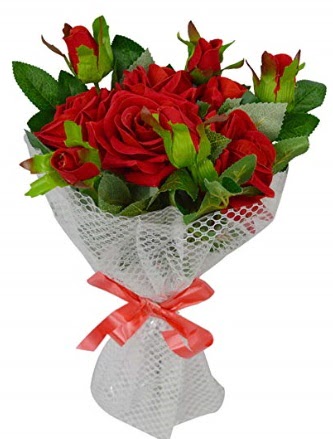 9 adet k�rm�z� g�lden sade ��k buket Macunk�y sevgilime hediye �i�ek 