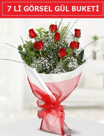 7 adet k�rm�z� g�l buketi A�k budur Demetevler Oran 14 �ubat sevgililer g�n� �i�ek 