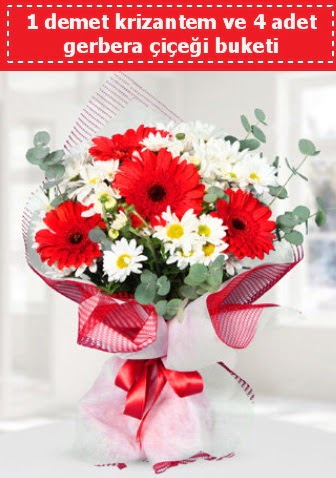 Krizantem ve Gerbera Buketi Bat�kent yurti�i �i�ek sipari�i 