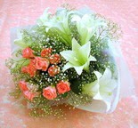 Bat�kent �i�ek g�nderme  lilyum ve 7 adet g�l buket