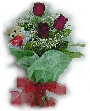 3 adet g�l ve k���k ayicik buketi Ergazi Mahallesi �i�ek g�nderme sitemiz g�venlidir 