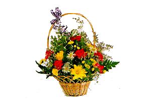 Demetevler �i�ek sipari�i  sepet i�erisinde mevsim kir �i�ekleri aranjmani