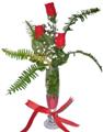 Macunk�y sevgilime hediye �i�ek  3 adet kirmizi g�l ve cam tanzim