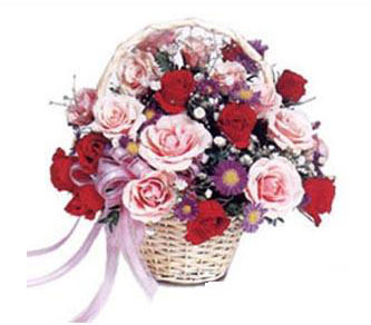 �ak�rlar �i�ek yolla , �i�ek g�nder  Karisik g�l sepeti 13 adet g�l g�ller