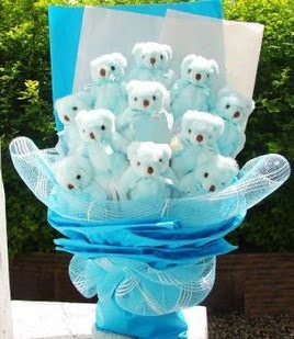13 adet pelus ayiciktan g�rsel hediye buketi kaliteli taze ve ucuz �i�ekler 