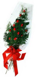 Bat�kent �i�ek g�nderme  11 adet kirmizi g�l saten kurdelali 