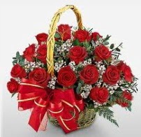 17 adet k�rm�z� g�lden g�l �i�ek sepeti me�rutiyet �i�ek�i ma�azas� 