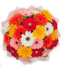 15 adet renkli gerbera buketi U�ur mumcu mahallesi �i�ek sat��� 