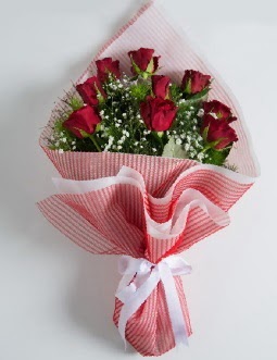 9 adet k�rm�z� g�lden buket Demetevler Oran 14 �ubat sevgililer g�n� �i�ek 