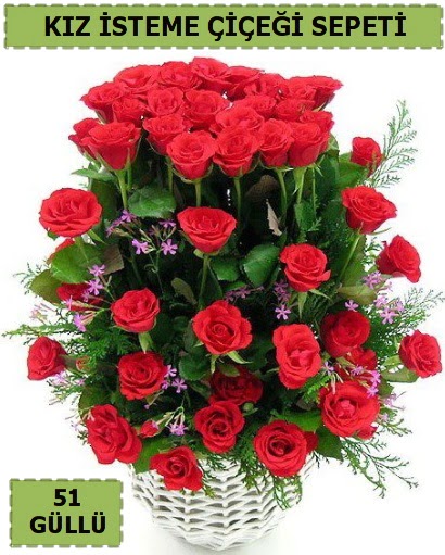 51 ADET KIRMIZI G�LDEN KIZ �STEME SEPET� Bat�kent �i�ek g�nderme 