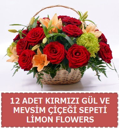 12 g�l ve mevsim �i�ekleri sepeti Urankent g�n� �i�ek yolla 
