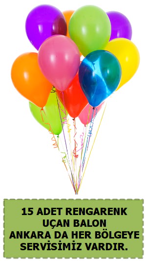15 adet u�an balon rengarenk Demetevler Oran 14 �ubat sevgililer g�n� �i�ek 