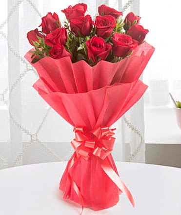 12 adet k�rm�z� g�lden modern buket Bat�kent �i�ek g�nderme  
