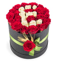 41 adet k�rm�z� beyaz g�l harfli Bat�kent �i�ek g�nderme  